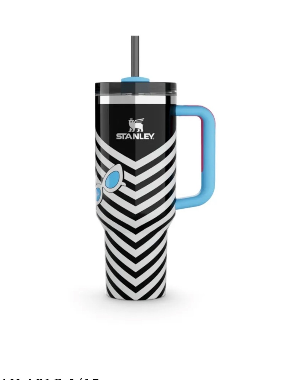 Stanley Barbie 1959 Original Quencher Black and White Chevron (40-ounce) NWT - Picture 2 of 12